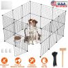 Small Animal Playpen with Door Dog Metal Playpen Small/Medium Puppy Kennel Small Animal Cage Metal Wire Fence For Indoor Outd