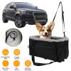 Small Dog Car Seat with Harness Center Console Pet Booster Seat Travel Car Seat with Side Pocket Cotton Velvet Cushion for Dogs Up to 9LBS