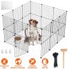 Small Animal Playpen with Door Dog Metal Playpen Small/Medium Puppy Kennel Small Animal Cage Metal Wire Fence For Indoor Outd