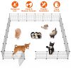 Small Animal Playpen with Door Dog Metal Playpen Small/Medium Puppy Kennel Small Animal Cage Metal Wire Fence For Indoor Outd