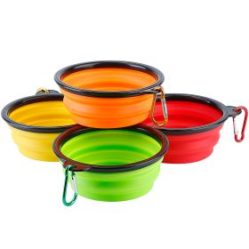 4 Pcs Silicone Collapsible Dog Bowls BPA Free Travel Dog Bowl Foldable Dog Food Water Bowl w/ Carabiner Clip For Traveling Walking Hiking