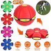 4 Pack Flying Saucer Ball Electric Colorful Flying Toy UFO Ball with LED Lights for Pet - Outdoor Toy