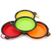 4 Pcs Silicone Collapsible Dog Bowls BPA Free Travel Dog Bowl Foldable Dog Food Water Bowl w/ Carabiner Clip For Traveling Walking Hiking