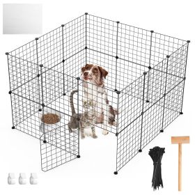 Small Animal Playpen with Door Dog Metal Playpen Small/Medium Puppy Kennel Small Animal Cage Metal Wire Fence For Indoor Outd