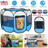 Portable Foldable Pet Tent Exercise Pen Kennel Removable Zipper Top and Bottom Water Resistant Indoor Outdoor Use For Dogs Other Pets