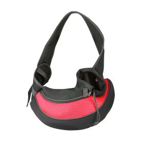 Pet Carrier for Dogs Hand Free Sling Adjustable Padded Strap Tote Bag Breathable Shoulder Bag Carrying Small Dog (Option: Red_L)