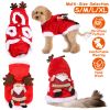 Pet Christmas Clothes Santa Claus Reindeer Antlers Costume Winter Outfit New Year Coat For Small Medium Dogs Available in S/M/L/XL