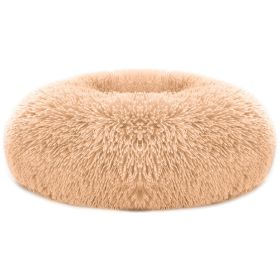 Pet Dog Bed Soft Warm Fleece Puppy Bed Dog Cozy Nest Sofa Bed Cushion For S/M Dog (Option: Brown_L)