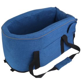 Console Pet Car Seat with Storage Pocket Booster Car Seat Portable Pet Travel Bag Machine Washable Pet Seat Fit For Small Dog (Option: Blue)