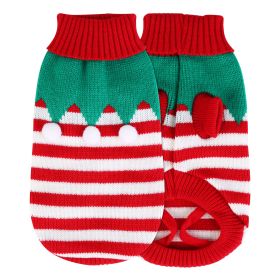 Pet Christmas Turtleneck Sweater Dog Christmas Clothes Snowman Stripes Costume Winter Holiday Sweater for Small Medium Puppy/ Dogs (Option: Furball_M)