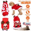 Pet Christmas Clothes Santa Claus Reindeer Antlers Costume Winter Outfit New Year Coat For Small Medium Dogs Available in S/M/L/XL