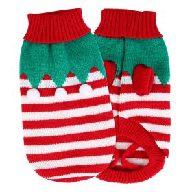 Pet Christmas Turtleneck Sweater Dog Christmas Clothes Snowman Stripes Costume Winter Holiday Sweater for Small Medium Puppy/ Dogs (Option: Furball_XL)