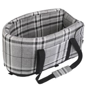 Console Pet Car Seat with Storage Pocket Booster Car Seat Portable Pet Travel Bag Machine Washable Pet Seat Fit For Small Dog (Option: BlackWhite)