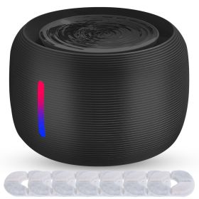 2.5L 84.54OZ Pet Water Fountain Smart Pet Drinking Fountain with LED Light 7 Pack Replaceable Filters Water Level Quiet Pump Dry-Run Protection Dog (Option: Black)