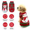 Pet Christmas Turtleneck Sweater Dog Christmas Clothes Snowman Stripes Costume Winter Holiday Sweater for Small Medium Puppy/ Dogs