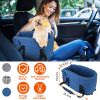 Console Pet Car Seat with Storage Pocket Booster Car Seat Portable Pet Travel Bag Machine Washable Pet Seat Fit For Small Dog
