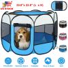 Portable Foldable Pet Tent Exercise Pen Kennel Removable Zipper Top and Bottom Water Resistant Indoor Outdoor Use For Dogs Other Pets
