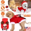 Pet Christmas Clothes Santa Claus Reindeer Antlers Costume Winter Outfit New Year Coat For Small Medium Dogs Available in S/M/L/XL