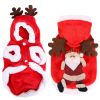 Pet Christmas Clothes Santa Claus Reindeer Antlers Costume Winter Outfit New Year Coat For Small Medium Dogs Available in S/M/L/XL