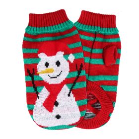 Pet Christmas Turtleneck Sweater Dog Christmas Clothes Snowman Stripes Costume Winter Holiday Sweater for Small Medium Puppy/ Dogs (Option: Snowman_XL)